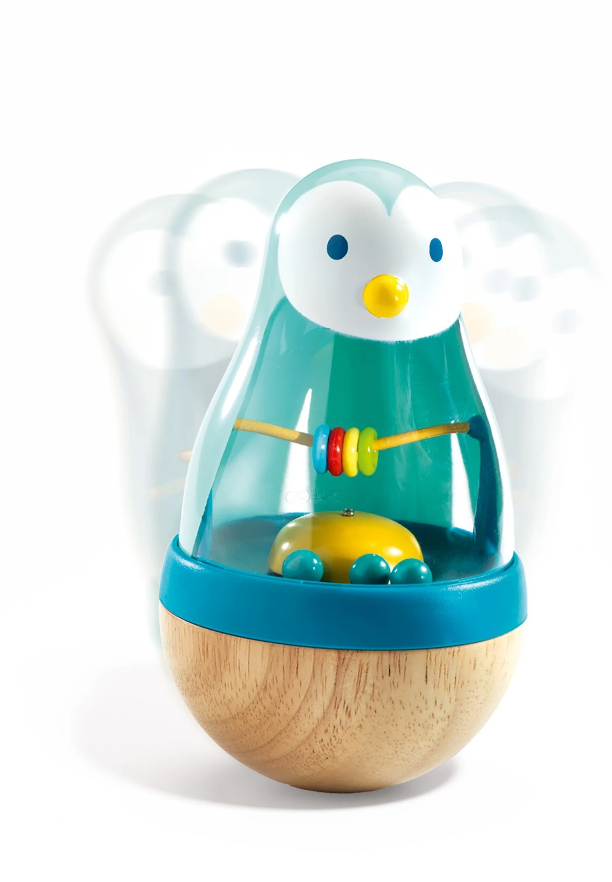 Djeco Babyspeelgoed - Houten Tuimelaar Roly Pingui, 10M+ 3 Djeco Babyspeelgoed - Houten Tuimelaar Roly Pingui, 10M+