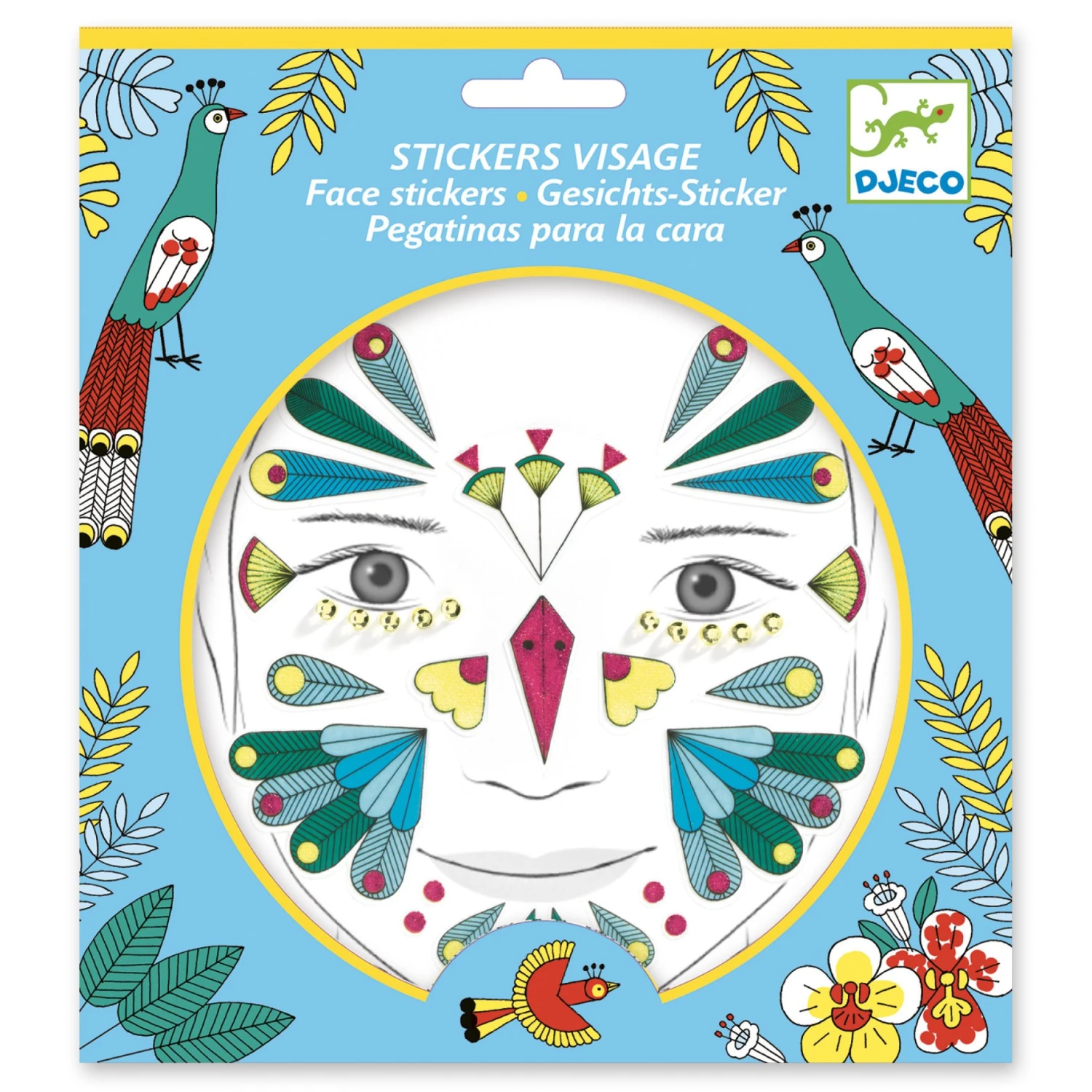 Djeco Verkleedkleding, Accessoires - Body Art Gezichtstickers Vogel (Bird) 3 Djeco Verkleedkleding, Accessoires - Body Art Gezichtstickers Vogel (Bird)