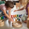 Grapat Grapat Houten Speelgoed - Houten Poppetjes Met Bakjes En Schijven, 6 Sets (Nins, Grounds And Coins) -Kinderspeelgoed Verkoopwinkel grapat grapat houten speelgoed houten poppetjes me