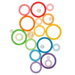 Grapat Grapat Loose Parts: Houten Regenboogringen, 6 Sets (Nest Rings) -Kinderspeelgoed Verkoopwinkel grapat grapat loose parts houten regenboogringen 6 2