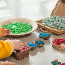 Grapat Houten Kegels Groen, 36st (Mandala Small Green Cones) -Kinderspeelgoed Verkoopwinkel grapat houten kegels groen 36st mandala small gree 3