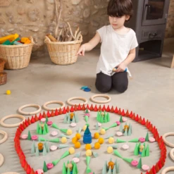 Grapat Houten Kegels Groen, 36st (Mandala Small Green Cones) -Kinderspeelgoed Verkoopwinkel grapat houten kegels groen 36st mandala small gree 4