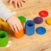 Grapat Houten Potjes Met Deksel, 6st. (6 Cups With Lid In Colour) -Kinderspeelgoed Verkoopwinkel grapat houten potjes met deksel 6st 6 cups with li