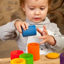 Grapat Houten Potjes Met Deksel, 6st. (6 Cups With Lid In Colour) -Kinderspeelgoed Verkoopwinkel grapat houten potjes met deksel 6st 6 cups with li 2