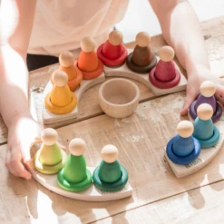 Grapat Houten Ringen Gekleurd 12st. (12 X Rings Waldorf) -Kinderspeelgoed Verkoopwinkel grapat houten ringen gekleurd 12st 12 x rings wald 3