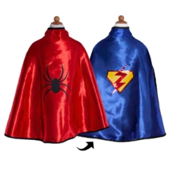 Great Pretenders Verkleedkleding - Superhelden Cape, Omkeerbaar, Incl. Masker (5-6 Jaar)
