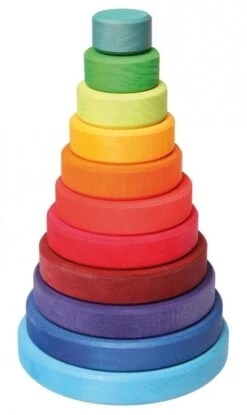Grimms Houten Speelgoed - Stapeltoren 11-delig, 22cm (Conical Tower)