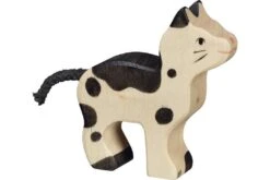 Holztiger Boerderij: kat klein, zwart En Wit 7x2x7,5cm, hout