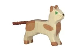 Holztiger Boerderij: kat staand, klein 6x2x6cm, hout