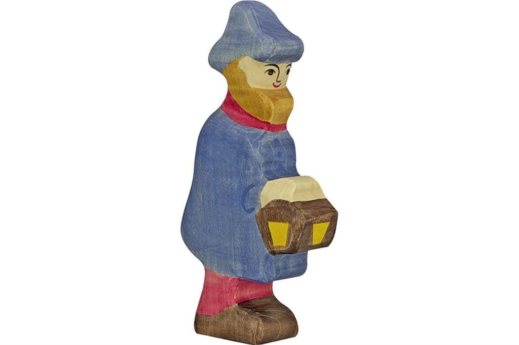 Holztiger Houten Figuren - kerstmis: herder met lamp, blauw/roos 3 Holztiger Houten Figuren - kerstmis: herder met lamp, blauw/roos