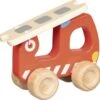 Houten Brandweerladdertruck -Kinderspeelgoed Verkoopwinkel houten brandweerladdertruck