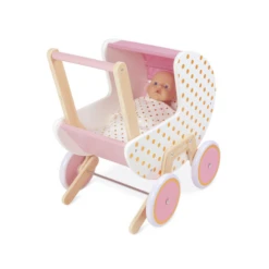 Janod Houten Speelgoed - Candy Chic, Poppenwagen, 18M+ -Kinderspeelgoed Verkoopwinkel janod houten speelgoed candy chic poppenwagen 18m 3