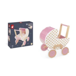 Janod Houten Speelgoed - Candy Chic, Poppenwagen, 18M+ -Kinderspeelgoed Verkoopwinkel janod houten speelgoed candy chic poppenwagen 18m 4
