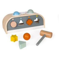 Janod Houten Speelgoed - Sweet Cocoon Hamerbank En Vormenstoof