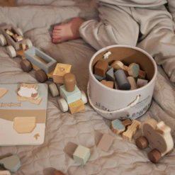 Jollein Houten Speelgoed - Houten Blokken Set, Boerderij