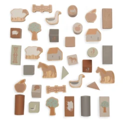 Jollein Houten Speelgoed - Houten Blokken Set, Boerderij -Kinderspeelgoed Verkoopwinkel jollein houten speelgoed houten blokken set boerde 3