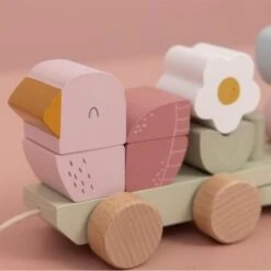 Little Dutch Houten Speelgoed - Houten Blokkentrein Flowers & Butterflies -Kinderspeelgoed Verkoopwinkel little dutch houten speelgoed houten blokkentrein 3