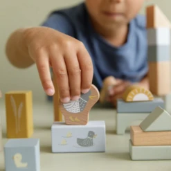 Little Dutch Houten Speelgoed - Houten Speelblokken In Ton Blauw (Blue) -Kinderspeelgoed Verkoopwinkel little dutch houten speelgoed houten speelblokken 5