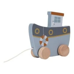 Little Dutch Houten Speelgoed - Houten Trekfiguur Boot Sailors Bay -Kinderspeelgoed Verkoopwinkel little dutch houten speelgoed houten trekfiguur bo 2
