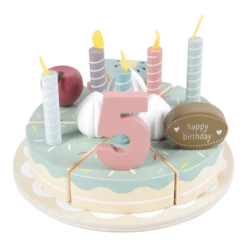 Little Dutch Houten Speelgoed - Houten Verjaardagstaart XL -Kinderspeelgoed Verkoopwinkel little dutch houten speelgoed houten verjaardagsta 3