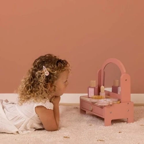 Little Dutch Houten Speelgoed - Kaptafel, Roze 6 Little Dutch Houten Speelgoed - Kaptafel, Roze - Afbeelding 4