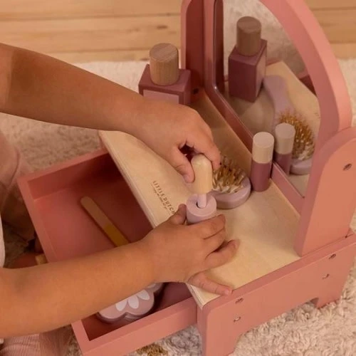 Little Dutch Houten Speelgoed - Kaptafel, Roze 8 Little Dutch Houten Speelgoed - Kaptafel, Roze - Afbeelding 6