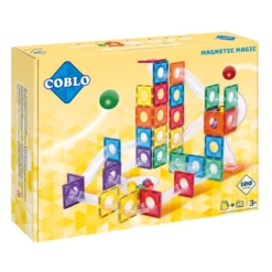 Magnetisch Bouwset, Bouwspeelgoed - Coblo, Knikkerbaan, 100st. Marblerun, 3+