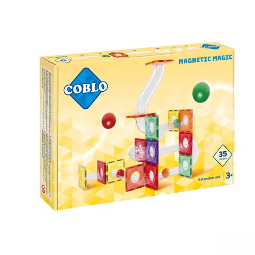Magnetisch Bouwset, Bouwspeelgoed - Coblo Uitbreiding, Knikkerbaan, 35st. Marblerun, 3+ 3 Magnetisch Bouwset, Bouwspeelgoed - Coblo Uitbreiding, Knikkerbaan, 35st. Marblerun, 3+