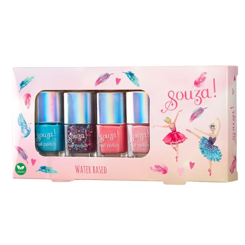 Souza! Kinder Make-up - Nagellak Set Ballerina, 4 St. 3 Souza! Kinder Make-up - Nagellak Set Ballerina, 4 St.